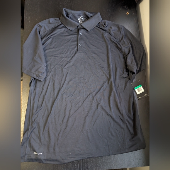 NWT Nike Dry-Fit Black Polo - Picture 1 of 10